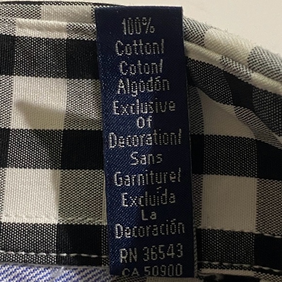 Tommy Hilfiger Men's 16 Black & White Plaid Casual Button Down Long Sleeve Shirt - Picture 12 of 12